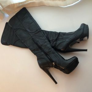 Sexy tall black boots